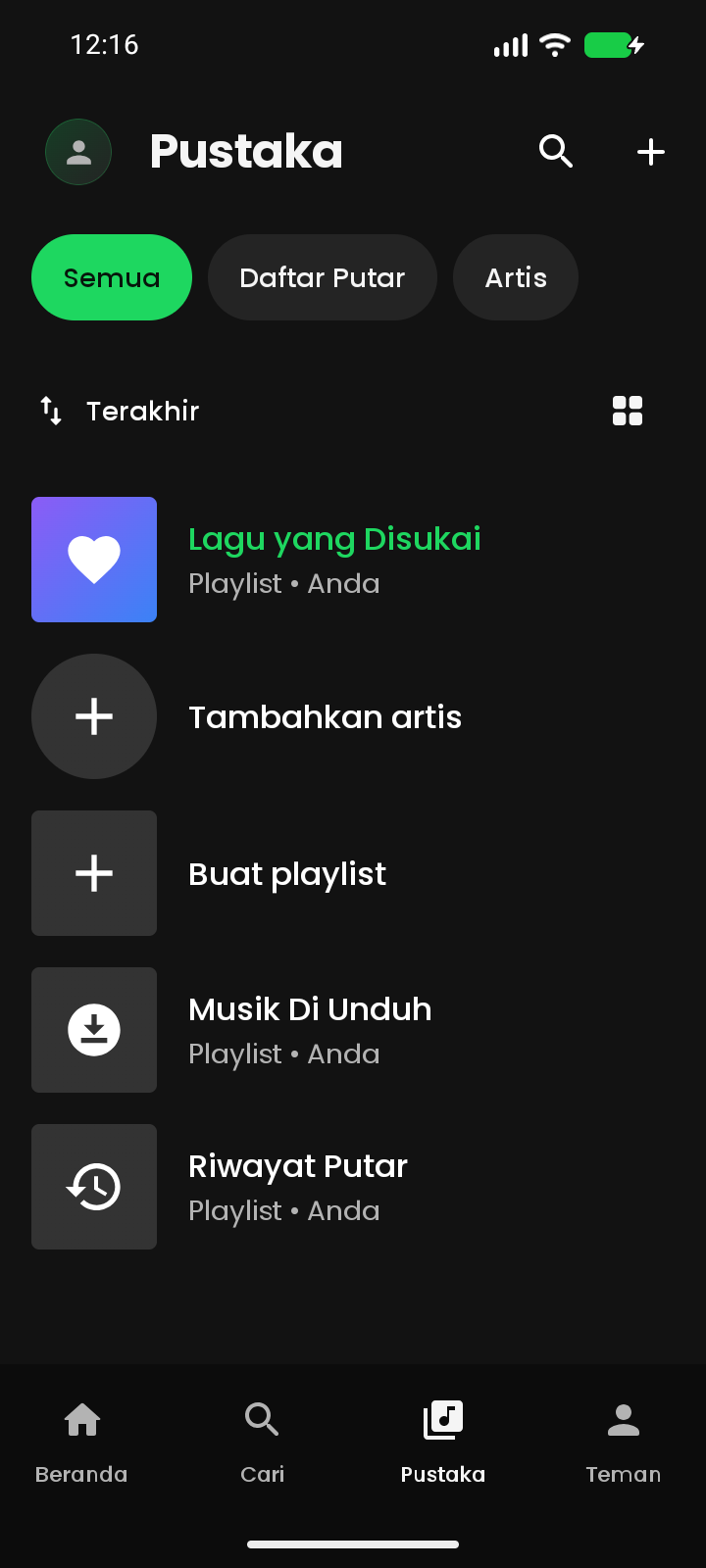 Pustaka Gratify dengan lagu yang disukai, playlist, dan riwayat putar